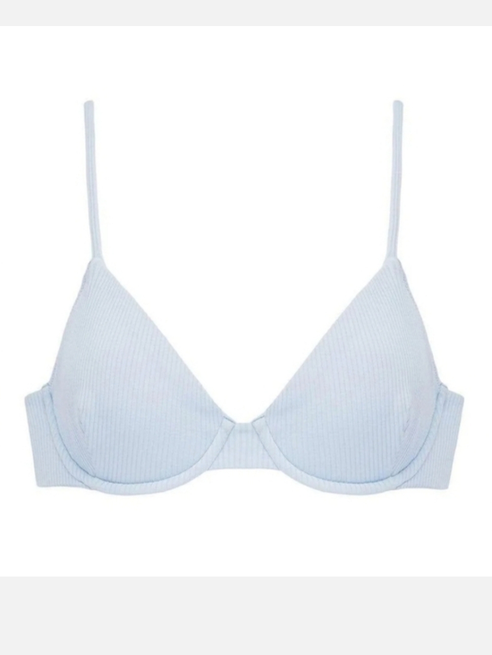 Montce Pale Blue Ribbed Underwire Bikini Set - Picture 2 of 8